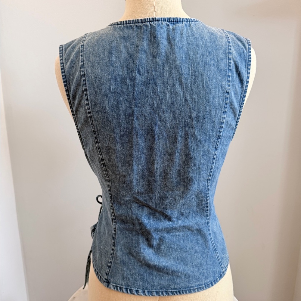 Free People Blue Denim Lace-Up Vest - Picture 4 of 4